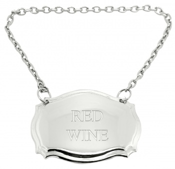 Red Wine Engraved Silver Plated Decanter Label