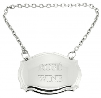 Ros� Wine Engraved Silver Plated Decanter Label