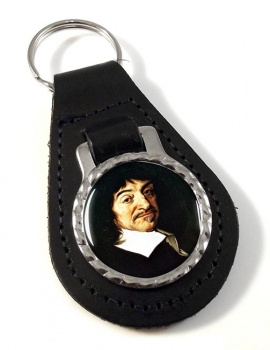 René Descartes Leather Key Fob