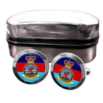 Defence Helicopter Flying School Round Cufflinks
