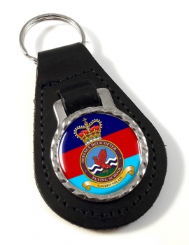 Defence Helicopter Flying School Leather Key Fob