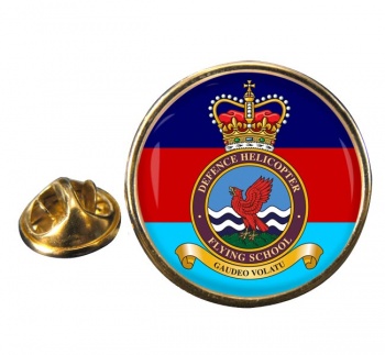 Defence Helicopter Flying School Round Pin Badge