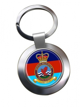 Defence Helicopter Flying School Chrome Key Ring