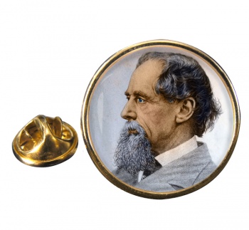 Charles Dickens Round Pin Badge