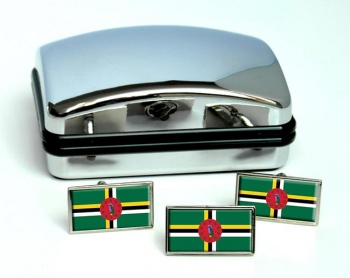 Dominica Flag Cufflink and Tie Pin Set