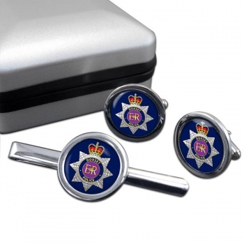 Dorset Police Round Cufflink and Tie Clip Set
