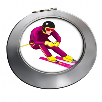 Downhill Skier Chrome Mirror