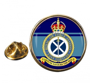 RAF Station East Fortune Round Pin Badge