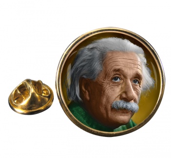 Albert Einstein Round Pin Badge
