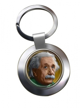 Albert Einstein Chrome Key Ring