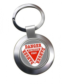 Danger Ejection Seat Chrome Key Ring
