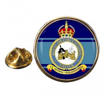 RAF Station Exeter Round Pin Badge