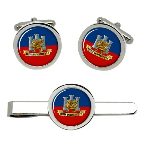 Exeter University Officers' Training Corps UOTC, British Army Cufflinks and Tie Clip Set