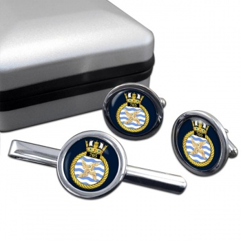 705 Naval Air Squadron (Royal Navy) Round Cufflink and Tie Clip Set