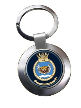 814 Naval Air Squadron (Royal Navy) Chrome Key Ring