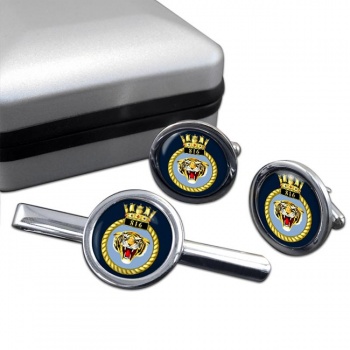 816 Naval Air Squadron (Royal Navy) Round Cufflink and Tie Clip Set