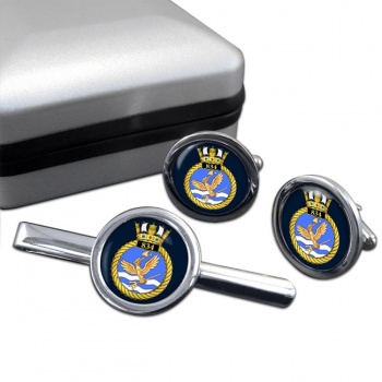 834 Naval Air Squadron (Royal Navy) Round Cufflink and Tie Clip Set
