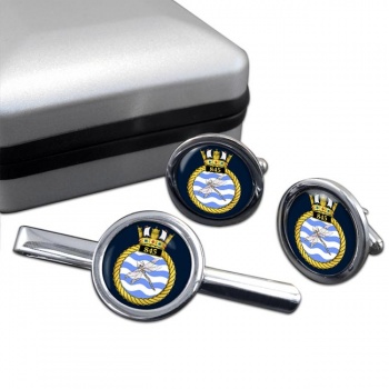 845 Naval Air Squadron (Royal Navy) Round Cufflink and Tie Clip Set