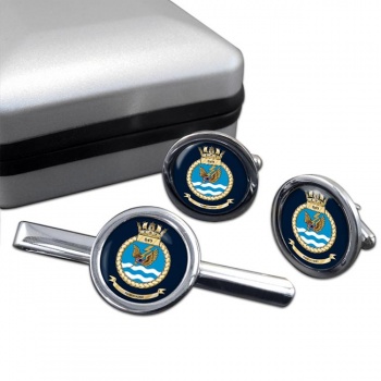 849 Naval Air Squadron (Royal Navy) Round Cufflink and Tie Clip Set