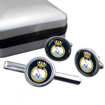 890 Naval Air Squadron (Royal Navy) Round Cufflink and Tie Clip Set