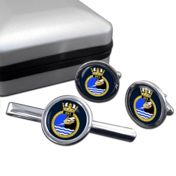 893 Naval Air Squadron (Royal Navy) Round Cufflink and Tie Clip Set