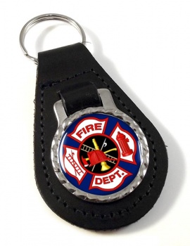 Fire Cross Leather Key Fob