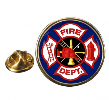 Fire Cross Round Pin Badge