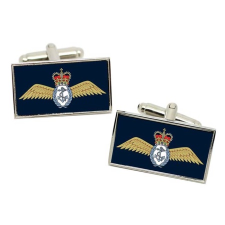 Fleet Air Arm Wings ER, Royal Navy Rectangle Cufflinks in Box