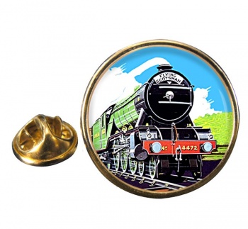 Flying Scotsman Vintage Poster Round Lapel