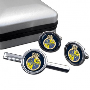 Fishery Protection Squadron (Royal Navy) Round Cufflink and Tie Clip Set