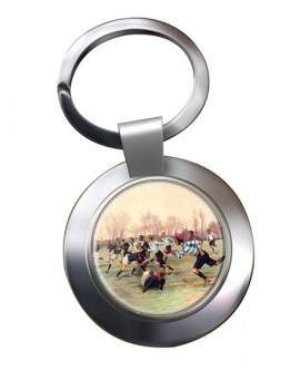 French Rugby at St. Cloud 1906 Chrome Key Ring