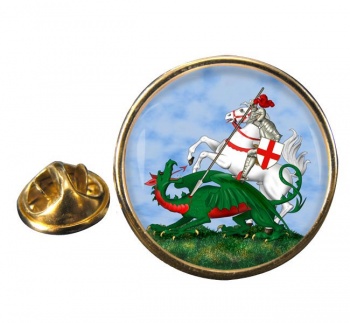 St. George and the Dragon Round Pin Badge