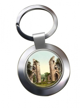 Glastonbury Abbey Somerset Chrome Key Ring
