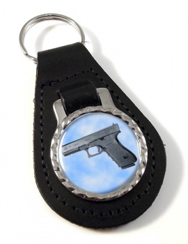 Glock 21 Pistol Leather Key Fob
