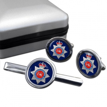 Gloucestershire Constabulary Round Cufflink and Tie Clip Set