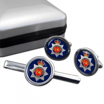 Greater Manchester Police Round Cufflink and Tie Clip Set
