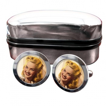 Betty Grable Round Cufflinks