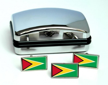 Guyana Flag Cufflink and Tie Pin Set