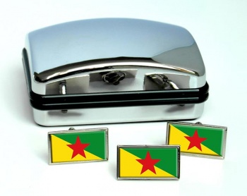 Guyane (French Guiana) Flag Cufflink and Tie Pin Set