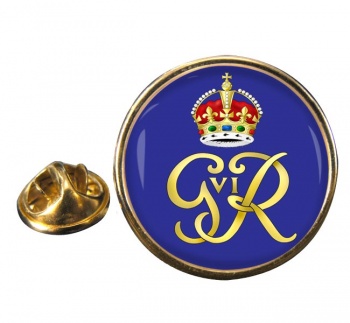 George VI monogram Round Pin Badge