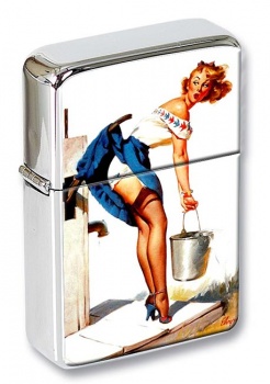 Handle With Care Pin-up Girl Flip Top Lighter