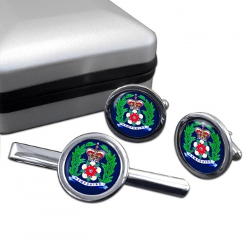 Hampshire Constabulary Round Cufflink and Tie Clip Set