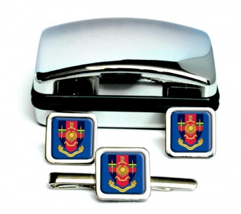 Hasler Company Royal Marines Square Cufflink and Tie Clip Set