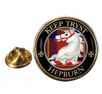Hepburn Scottish Clan Round Pin Badge