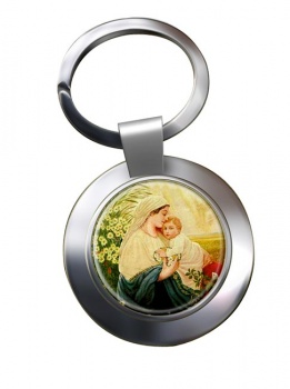 Mother Mary by Adolf Hitler Chrome Key Ring