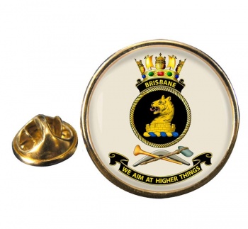 HMAS Brisbane Round Pin Badge