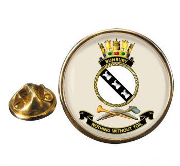 HMAS Bunbury Round Pin Badge