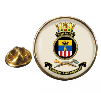 HMAS Diamantina Round Pin Badge