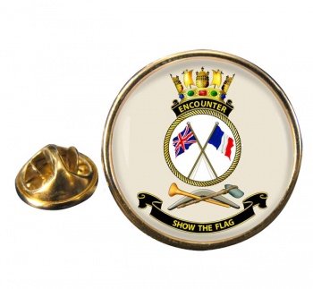 HMAS Encounter Round Pin Badge