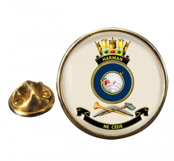 HMAS Harman Round Pin Badge
